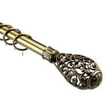 High Quality Hollow Structure Luxury Design Complex Floral Metal Curtain Rod